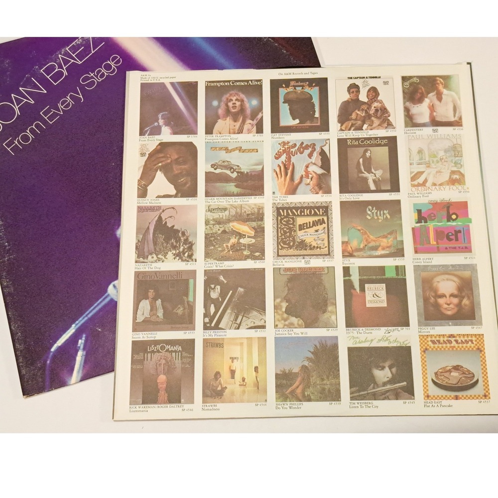 Joan Baez From Every Stage 1976 Live Double Vinyl LP A&M SP-3704 Folk Album - Picture 3 of 13